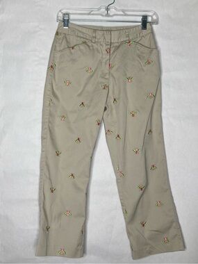 Lilly Pulitzer Vintage Pants Crop Embroidered Size 0 Bees Honeybee Bumblebee